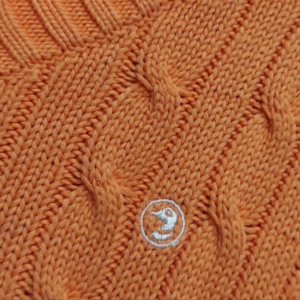 Duck Head Cable Knit V-Neck Cotton Preppy Sweater Large - Picture 5 of 6